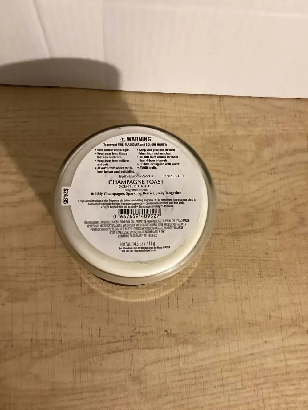 Bath & Body Works Champagne Toast 3-Wick Scented Candle 14.5 oz
